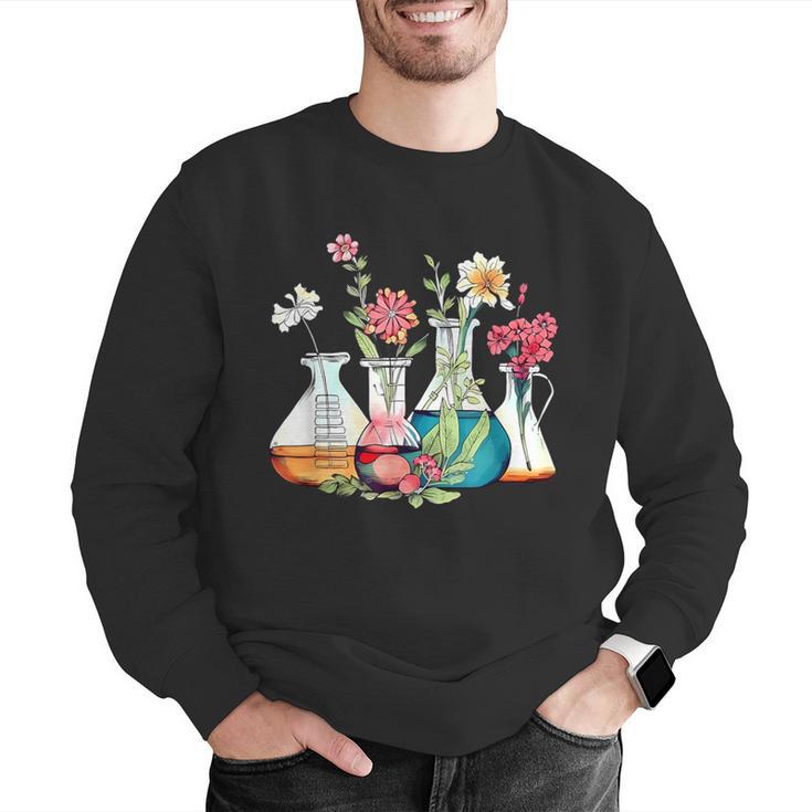Floral Beakers Chemistry Lab Teacher Men Graphic Sweatshirt, funny gift Floral Beakers Chemistry Lab Teacher Men Graphic Sweatshirt, funny gift