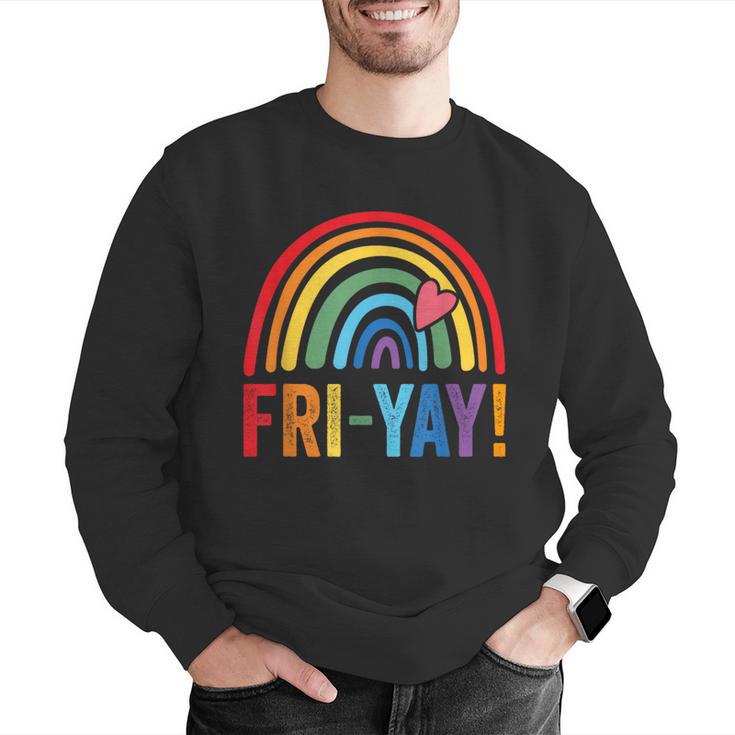 Fri-Yay Friyay Rainbow Colors Teacher Childrens Fun Designs Men Graphic Sweatshirt, funny gift Fri-Yay Friyay Rainbow Colors Teacher Childrens Fun Designs Men Graphic Sweatshirt, funny gift