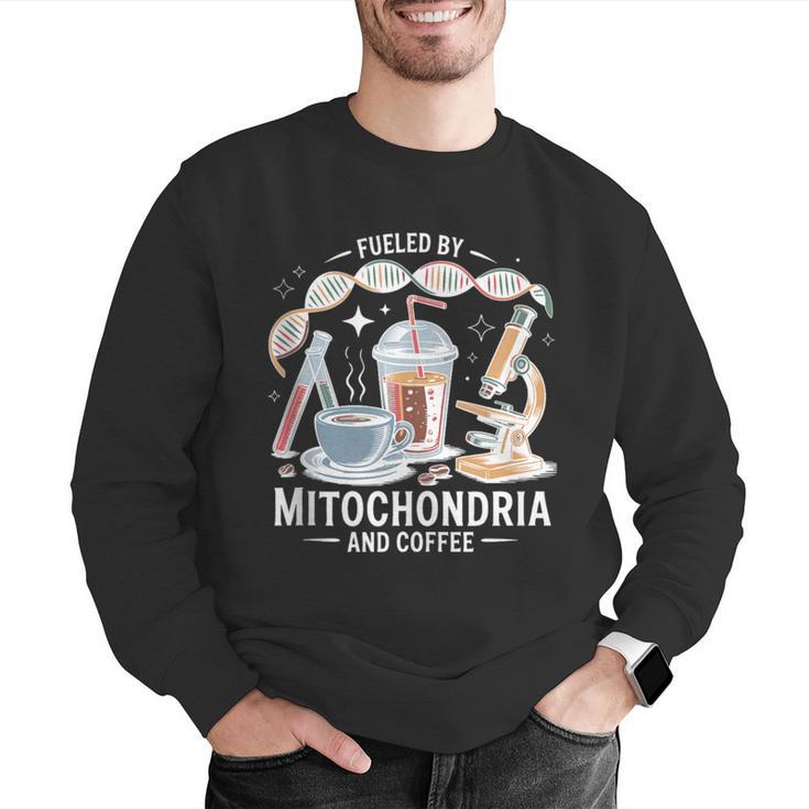 Fueled By Mitochondria Coffee Science Teacher Student Men Graphic Sweatshirt, Science Teacher Sweatshirts, funny gift