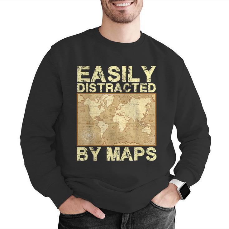 Geography Teacher Easily Distracted By Maps Men Graphic Sweatshirt, funny gift Geography Teacher Easily Distracted By Maps Men Graphic Sweatshirt, funny gift