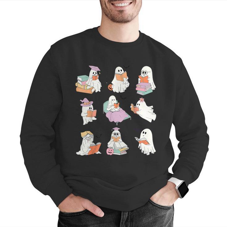Ghost Book Reading Halloween Books Lover Teacher Kids Men Graphic Sweatshirt, funny gift Ghost Book Reading Halloween Books Lover Teacher Kids Men Graphic Sweatshirt, funny gift