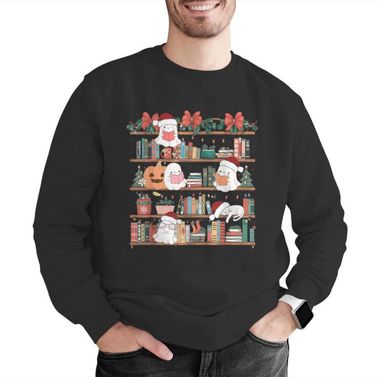 Ghost Christmas Reading Book Lover Library Christmas Teacher Men Graphic Sweatshirt, funny gift Ghost Christmas Reading Book Lover Library Christmas Teacher Men Graphic Sweatshirt, funny gift