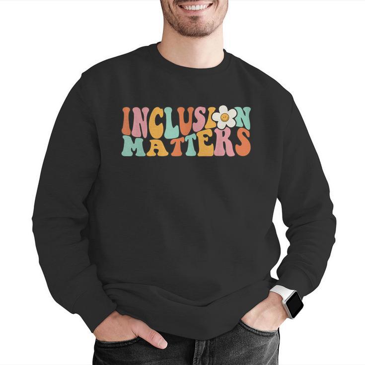 Gnoovy Vintage Inclusion Matters Special Education Teacher Men Graphic Sweatshirt, funny gift Gnoovy Vintage Inclusion Matters Special Education Teacher Men Graphic Sweatshirt, funny gift
