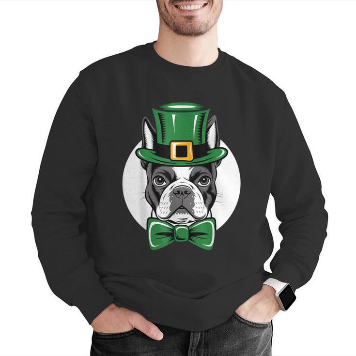 Green Boston Terrier Shamrock St Patricks Day Boston Terrier Men Graphic Sweatshirt, funny gift