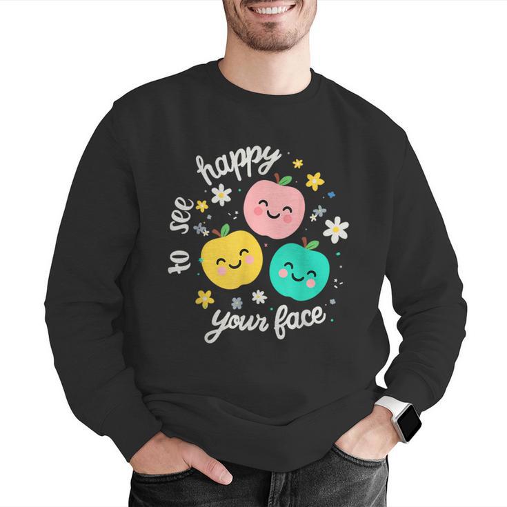 Groovy Happy To See Your Face Teacher School Appreciation Men Graphic Sweatshirt, Groovy Teacher Sweatshirts, funny gift