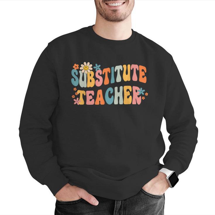 Groovy Substitute Teacher Retro Teacher Back To School Men Graphic Sweatshirt, Groovy Teacher Sweatshirts, funny gift Groovy Substitute Teacher Retro Teacher Back To School Men Graphic Sweatshirt, Groovy Teacher Sweatshirts, funny gift