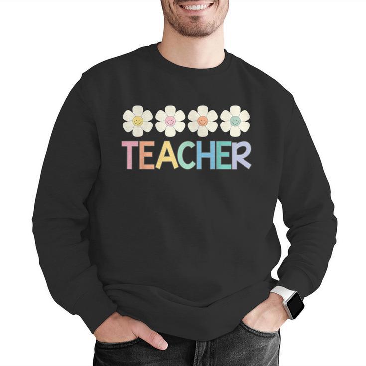 Groovy Teacher Cute Daisy Flower Retro Back To School Men Graphic Sweatshirt, Groovy Teacher Sweatshirts, funny gift Groovy Teacher Cute Daisy Flower Retro Back To School Men Graphic Sweatshirt, Groovy Teacher Sweatshirts, funny gift