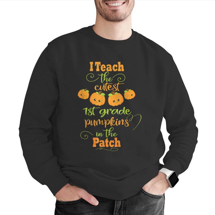 Halloween Cutest Pumpkins First Grade Teacher Men Graphic Sweatshirt, First Grade Teacher Sweatshirts, funny gift Halloween Cutest Pumpkins First Grade Teacher Men Graphic Sweatshirt, First Grade Teacher Sweatshirts, funny gift