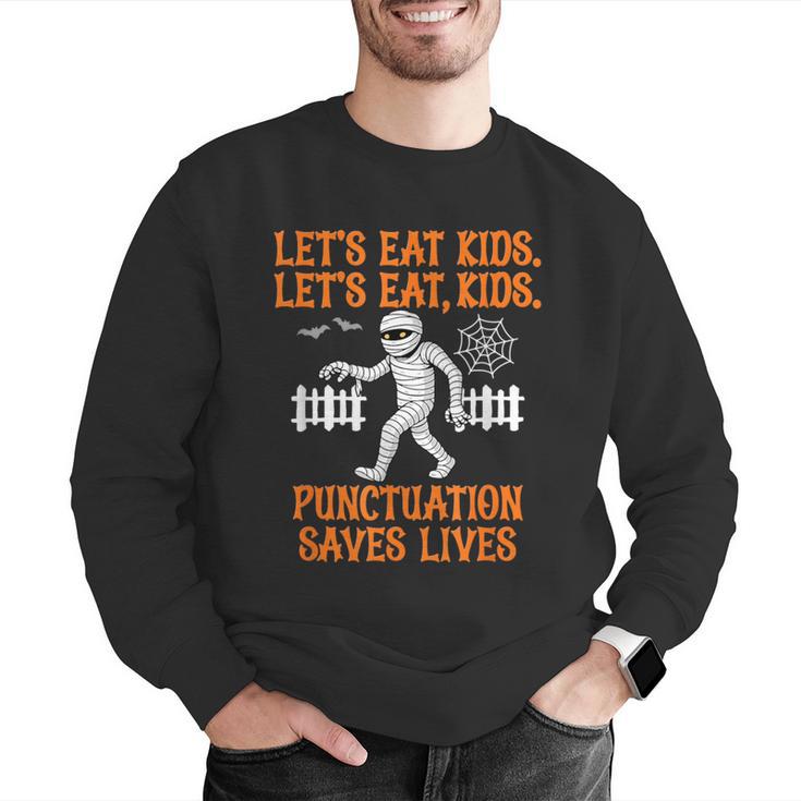 Halloween Lets Eat Kids Punctuation Teacher Men Graphic Sweatshirt, funny gift Halloween Lets Eat Kids Punctuation Teacher Men Graphic Sweatshirt, funny gift
