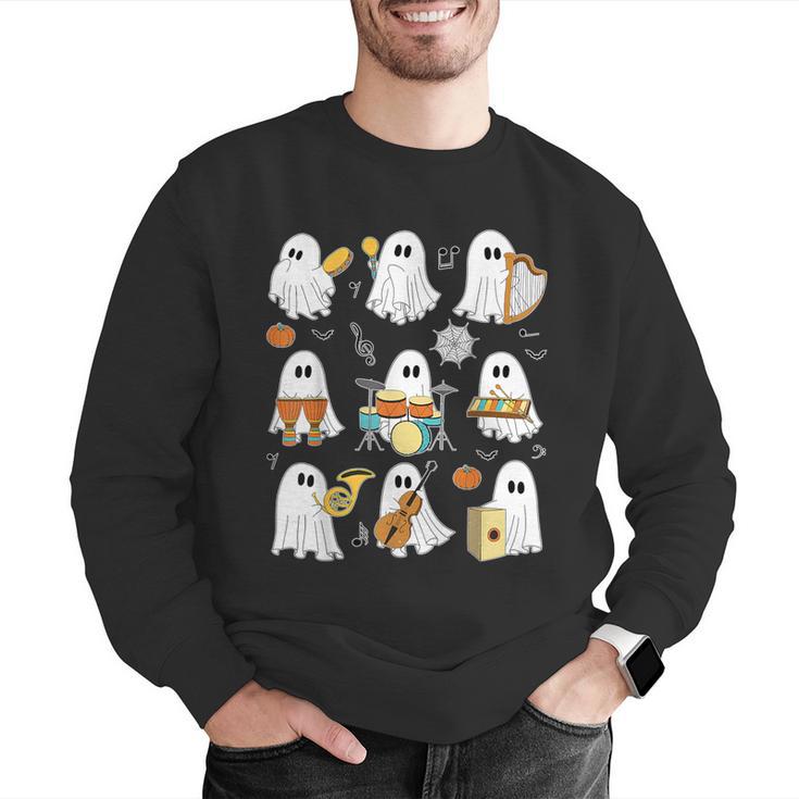 Halloween Ghost Music Teacher Playing Instruments Men Graphic Sweatshirt, funny gift Halloween Ghost Music Teacher Playing Instruments Men Graphic Sweatshirt, funny gift