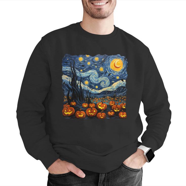 Halloween Pumpkin Starry Night Van Gogh Art Teacher Men Graphic Sweatshirt, funny gift Halloween Pumpkin Starry Night Van Gogh Art Teacher Men Graphic Sweatshirt, funny gift