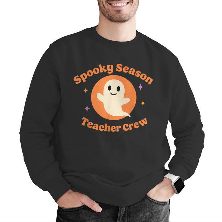 Halloween Teacher Crew Spooky Season Retro Ghost Men Graphic Sweatshirt, funny gift