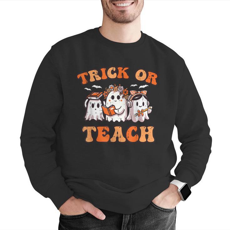 Halloween Teacher Ghosts Trick Or Teach Retro Costume Women Men Graphic Sweatshirt, funny gift Halloween Teacher Ghosts Trick Or Teach Retro Costume Women Men Graphic Sweatshirt, funny gift