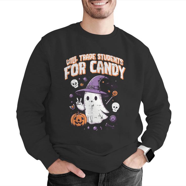 Halloween Teacher Trade Students For Candy Costume Women Men Graphic Sweatshirt, funny gift