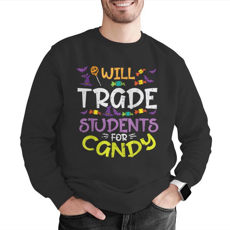 Halloween Teacher Will Trade Students For Candy Women Men Men Graphic Sweatshirt, funny gift