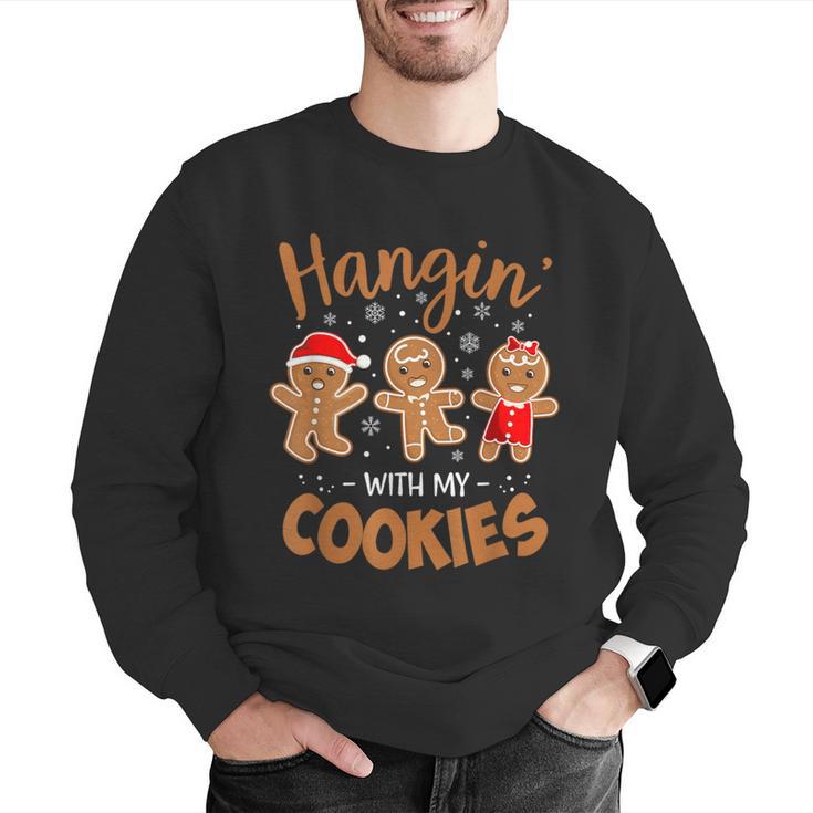 Hangin With My Cookies Gingerbread Women Christmas Teacher Men Graphic Sweatshirt, funny gift