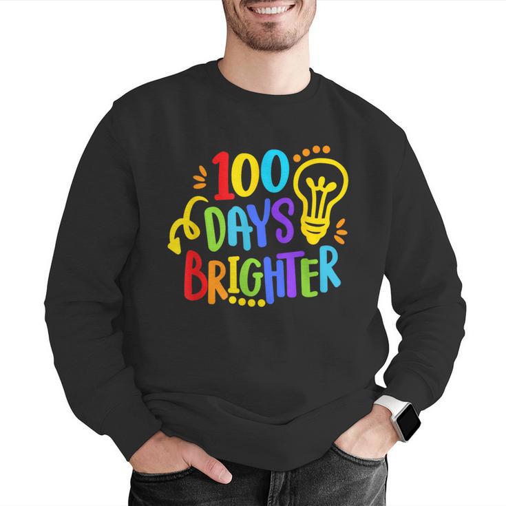 Happy 100th Day Of School 100 Days Brighter Girls Teacher Men Graphic Sweatshirt, funny gift Happy 100th Day Of School 100 Days Brighter Girls Teacher Men Graphic Sweatshirt, funny gift