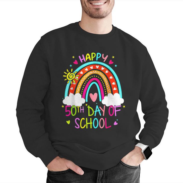 Happy 50th Days Of School Rainbow Teacher 50 Days Smarter Men Graphic Sweatshirt, funny gift Happy 50th Days Of School Rainbow Teacher 50 Days Smarter Men Graphic Sweatshirt, funny gift