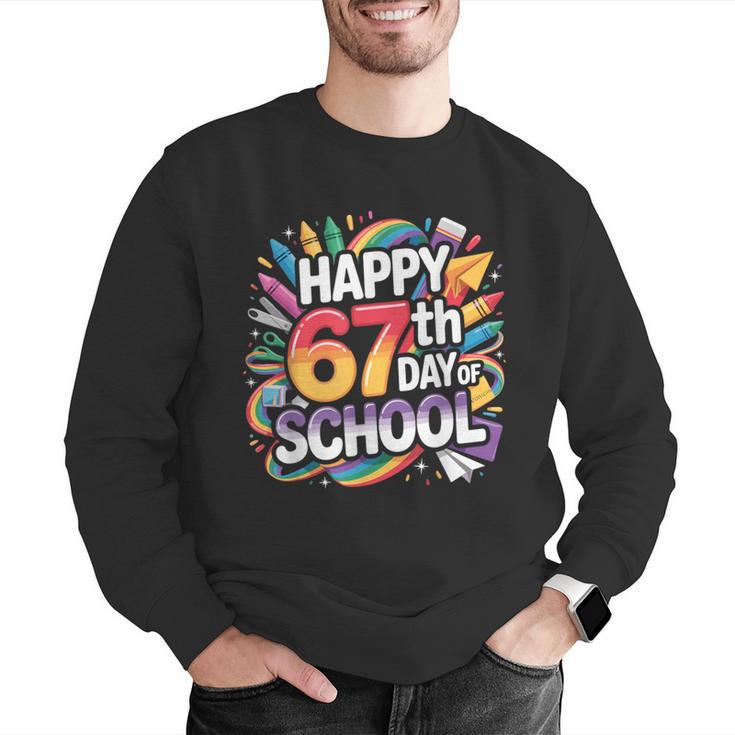 Happy 67 Days Of School Meme 100 Day Of School Teacher 6 7 Men Graphic Sweatshirt, funny gift