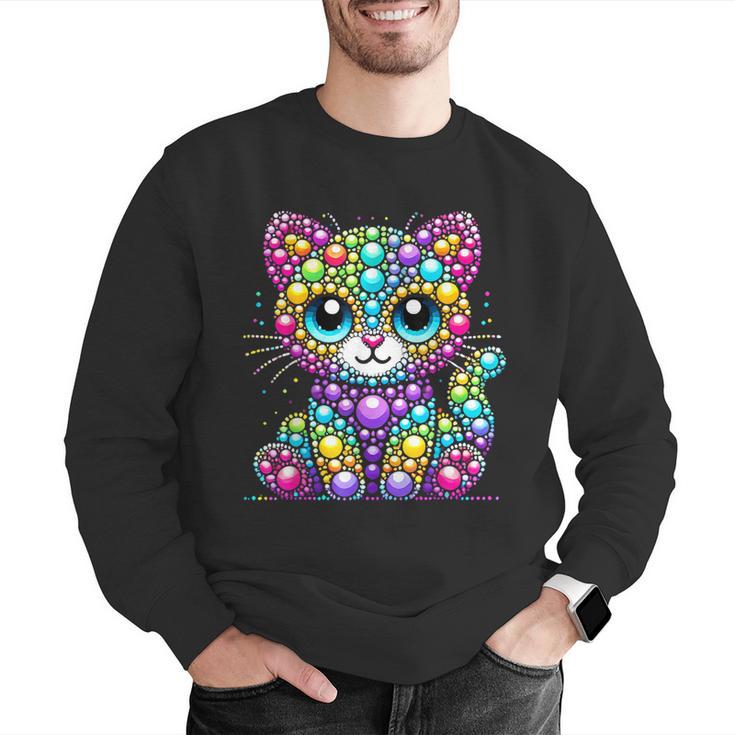 Happy Dot Day Colorful Polka Dot Cat Kitten Teachers Kids Men Graphic Sweatshirt, funny gift