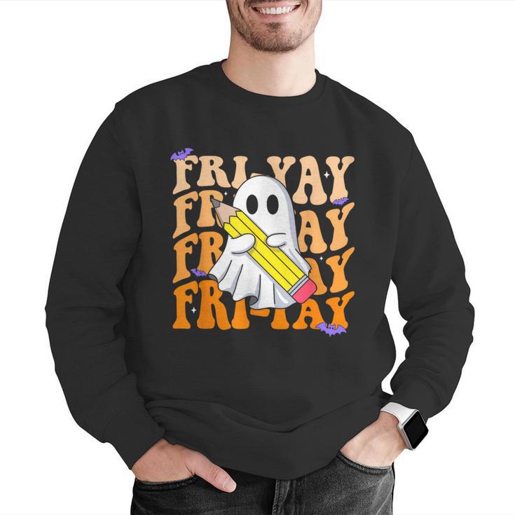 Happy Fri-Yay Friday Lovers Groovy Teacher Life Halloween Men Graphic Sweatshirt, Groovy Teacher Sweatshirts, funny gift Happy Fri-Yay Friday Lovers Groovy Teacher Life Halloween Men Graphic Sweatshirt, Groovy Teacher Sweatshirts, funny gift