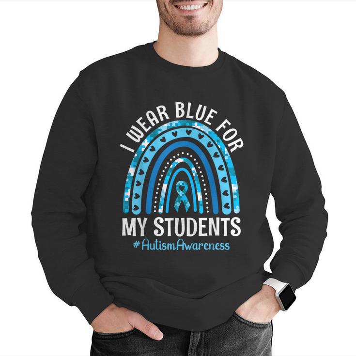 Happy Teacher I Wear Blue For My Students Autism Awareness Men Graphic Sweatshirt, funny gift