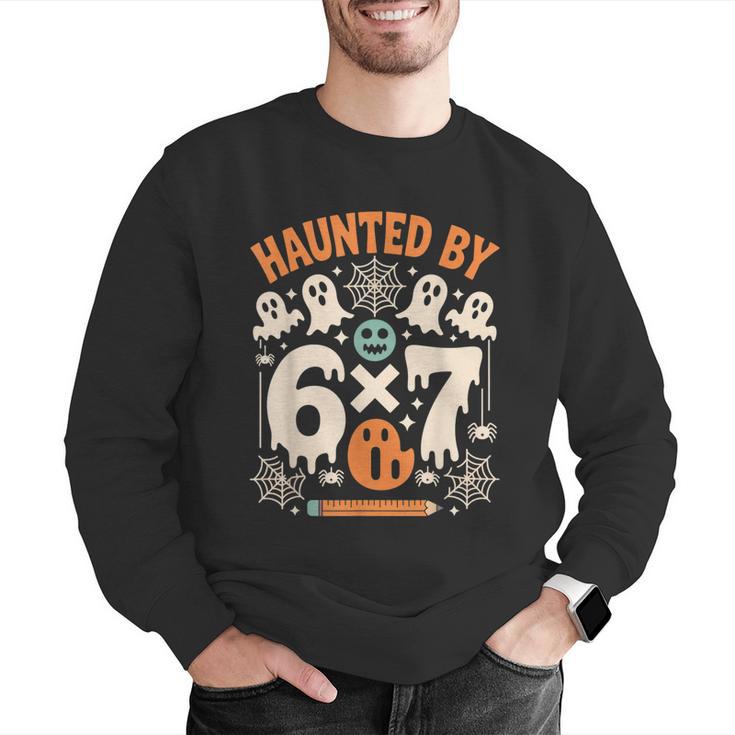 Haunted By 6x7 Math Teacher Halloween Pun Men Graphic Sweatshirt, funny gift Haunted By 6x7 Math Teacher Halloween Pun Men Graphic Sweatshirt, funny gift