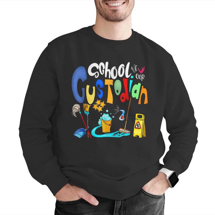 We Heart Love Our School Custodian For Teacher & Kids Men Graphic Sweatshirt, funny gift We Heart Love Our School Custodian For Teacher & Kids Men Graphic Sweatshirt, funny gift