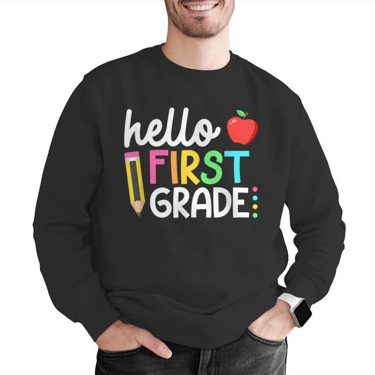 Hello First Grade Team 1st Grade Back To School Teacher Kids Men Graphic Sweatshirt, First Grade Teacher Sweatshirts, funny gift Hello First Grade Team 1st Grade Back To School Teacher Kids Men Graphic Sweatshirt, First Grade Teacher Sweatshirts, funny gift