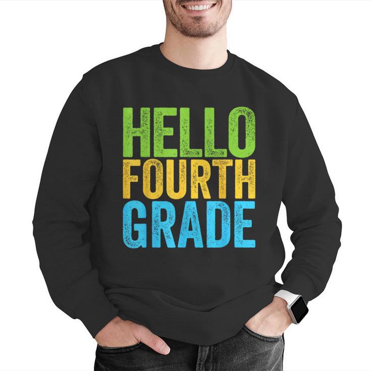 Hello Fourth Grade Shirt 4th Grade Boy Girl Student Teacher Men Graphic Sweatshirt, 4th Grade Teacher Sweatshirts, funny gift