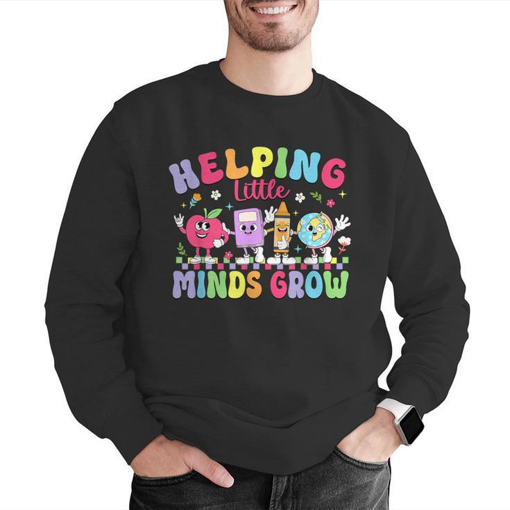 Helping Little Minds Grow Teacher Life Back To School Men Graphic Sweatshirt, funny gift Helping Little Minds Grow Teacher Life Back To School Men Graphic Sweatshirt, funny gift