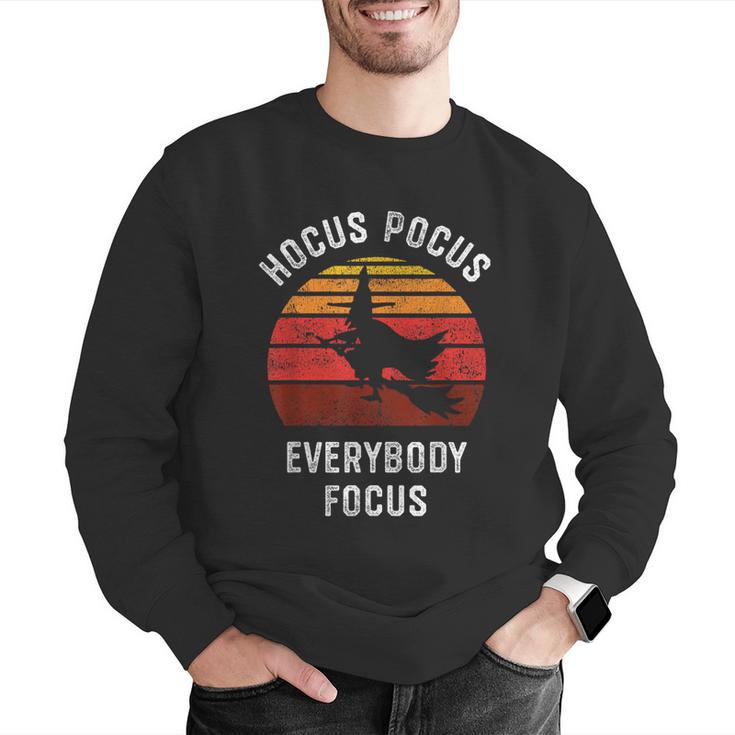 Hocus Pocus Everybody Focus Witch Halloween Teacher Women Men Graphic Sweatshirt, funny gift