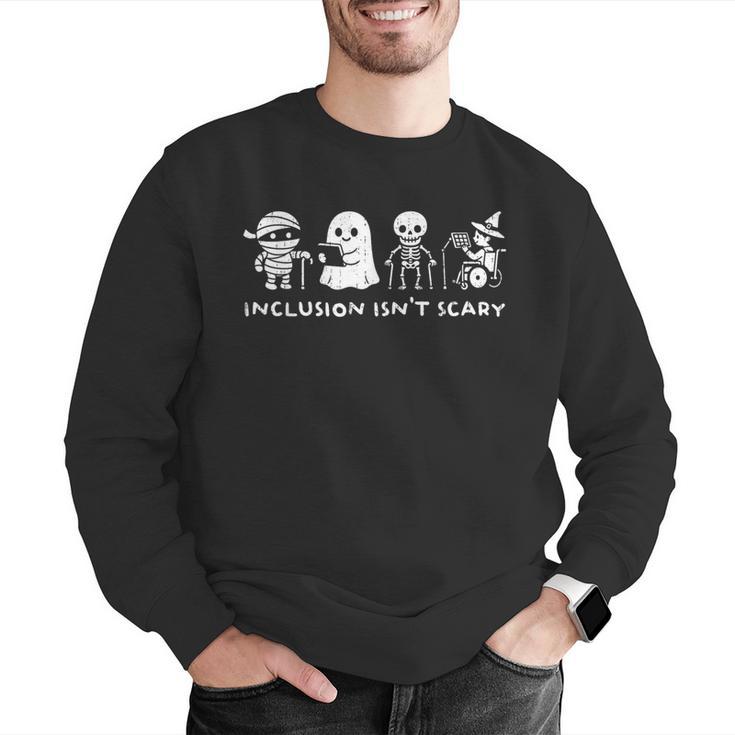 Inclusion Isn't Scary SLP Halloween Ghost Mummy Sped Teacher Men Graphic Sweatshirt, funny gift Inclusion Isn't Scary SLP Halloween Ghost Mummy Sped Teacher Men Graphic Sweatshirt, funny gift