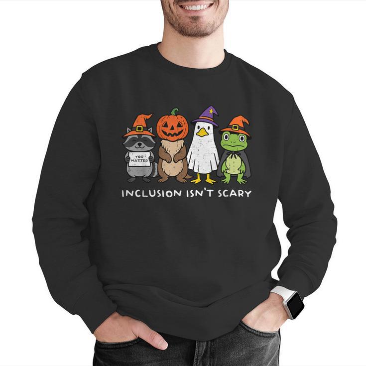 Inclusion Isn't Scary SLP Halloween Sped Teacher Animal Men Graphic Sweatshirt, funny gift