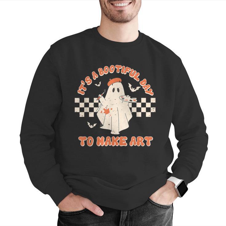 It's A Bootiful Day To Make Art Halloween Art Teacher Men Graphic Sweatshirt, funny gift