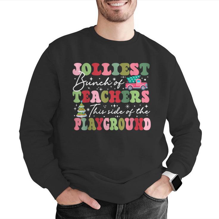 Jolliest Bunch Of Teachers This Side Of The Playground X-Mas Men Graphic Sweatshirt, funny gift Jolliest Bunch Of Teachers This Side Of The Playground X-Mas Men Graphic Sweatshirt, funny gift