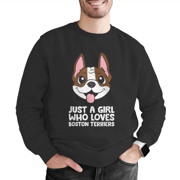 Just a Girl Who Loves Boston Terriers Men Graphic Sweatshirt, funny gift