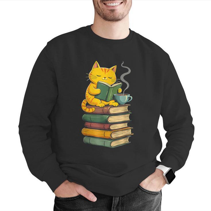 Kawaii Cats Lover Coffee Books Teacher Librarian Cat Men Graphic Sweatshirt, funny gift Kawaii Cats Lover Coffee Books Teacher Librarian Cat Men Graphic Sweatshirt, funny gift