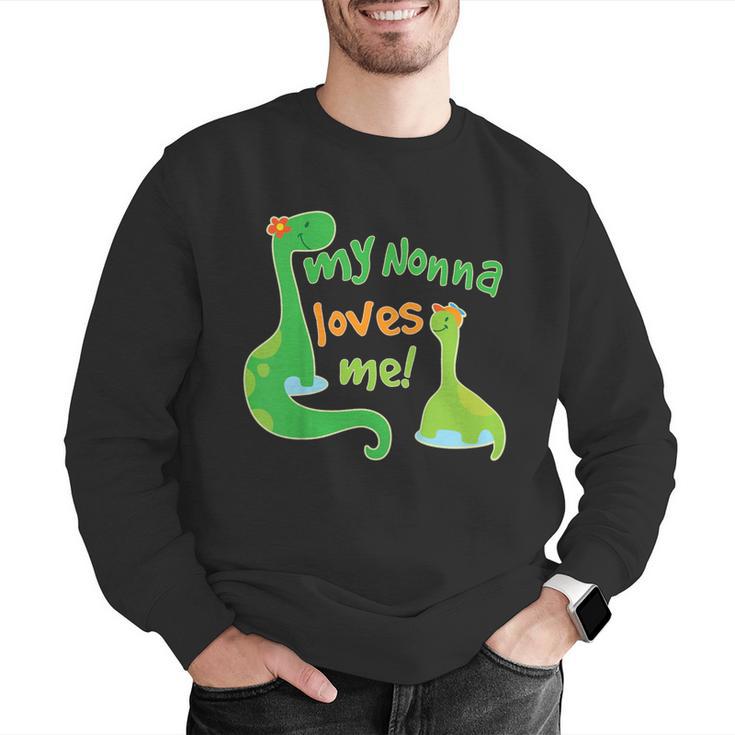 Kids My Nonna Loves Me Dinosaur Grandson Men Graphic Sweatshirt, funny gift