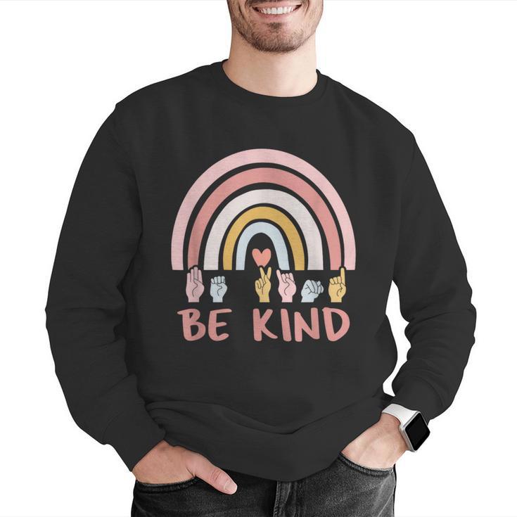 Be Kind ASL Sign Language Deaf SPED Teacher Kids Men Women Men Graphic Sweatshirt, funny gift