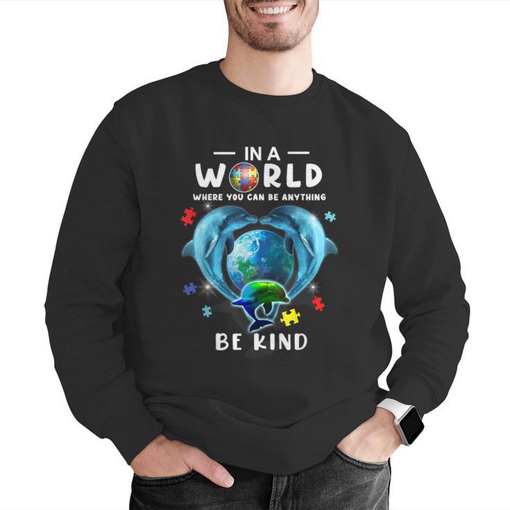 Be Kind Dolphin Autism Awareness Back To School Teacher Men Women Kids Men Graphic Sweatshirt, funny gift Be Kind Dolphin Autism Awareness Back To School Teacher Men Women Kids Men Graphic Sweatshirt, funny gift