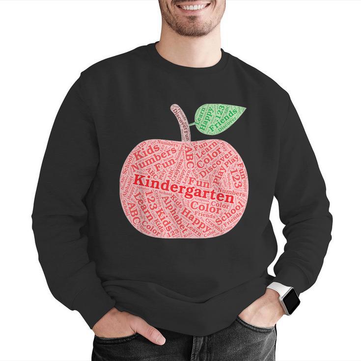 Kindergarten Apple Word Art For Teachers & Students Men Graphic Sweatshirt, funny gift Kindergarten Apple Word Art For Teachers & Students Men Graphic Sweatshirt, funny gift