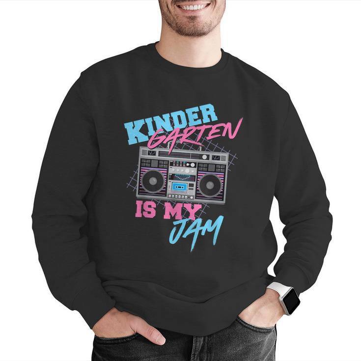 Kindergarten Is My Jam Vintage 80s Boombox Teacher Student Men Graphic Sweatshirt, funny gift Kindergarten Is My Jam Vintage 80s Boombox Teacher Student Men Graphic Sweatshirt, funny gift