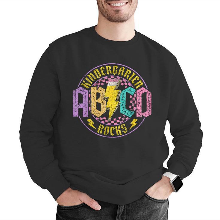 Kindergarten Rocks ABCD Back To School Rock Teacher Men Graphic Sweatshirt, funny gift Kindergarten Rocks ABCD Back To School Rock Teacher Men Graphic Sweatshirt, funny gift