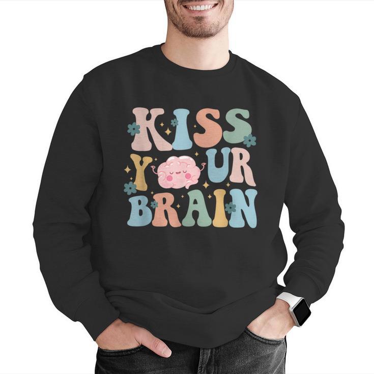 Kiss Your Brain Teacher Inspire Educate Groovy Retro Vintage Men Graphic Sweatshirt, Groovy Teacher Sweatshirts, funny gift Kiss Your Brain Teacher Inspire Educate Groovy Retro Vintage Men Graphic Sweatshirt, Groovy Teacher Sweatshirts, funny gift