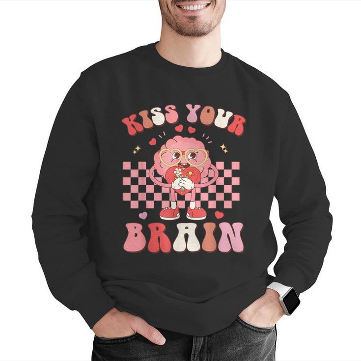 Kiss Your Brain Valentines Test Day Teacher Squad Kids Men Graphic Sweatshirt, funny gift Kiss Your Brain Valentines Test Day Teacher Squad Kids Men Graphic Sweatshirt, funny gift