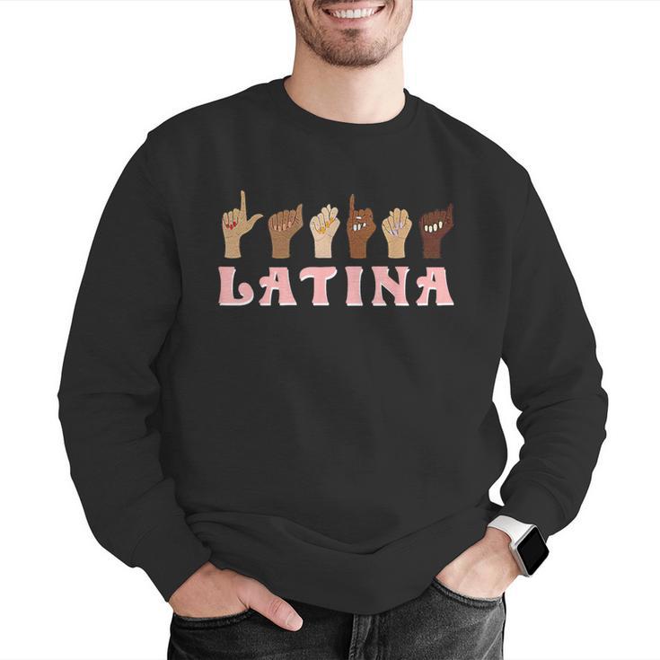 Latina ASL American Sign Language Latina Power ASL Teacher Men Graphic Sweatshirt, funny gift Latina ASL American Sign Language Latina Power ASL Teacher Men Graphic Sweatshirt, funny gift