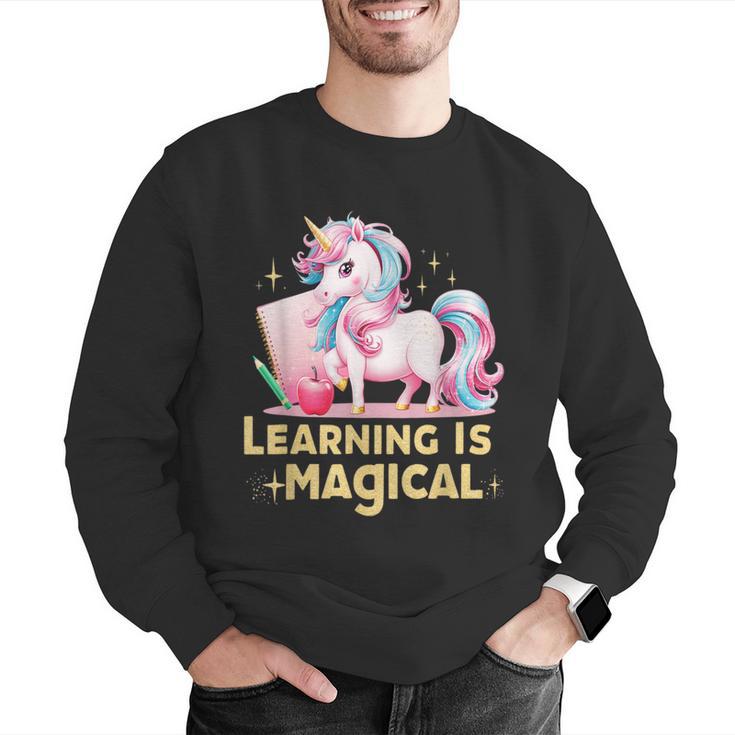 LEARNING IS MAGICAL TEACHER UNICORN BACK TO SCHOOL UNICORN Men Graphic Sweatshirt, funny gift LEARNING IS MAGICAL TEACHER UNICORN BACK TO SCHOOL UNICORN Men Graphic Sweatshirt, funny gift