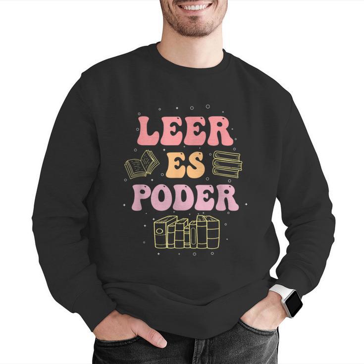 Leer Es Poder Groovy Spanish Teacher Bilingual Maestra Men Women Men Graphic Sweatshirt, Groovy Teacher Sweatshirts, funny gift Leer Es Poder Groovy Spanish Teacher Bilingual Maestra Men Women Men Graphic Sweatshirt, Groovy Teacher Sweatshirts, funny gift