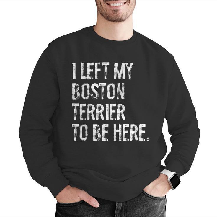 I Left My Boston Terrier To Be Here Men Graphic Sweatshirt, funny gift